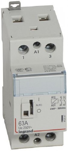 Контактор модульный Legrand CX3 2п 2НО 63А 230В с ручкой управления АС картинка